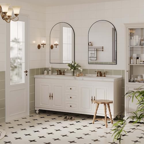 GAOMON 30x40 Modern Black Arched Wall Mirror