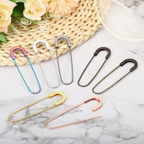 MECCANIXITY 80mm Safety Pins 20pcs Metal Black