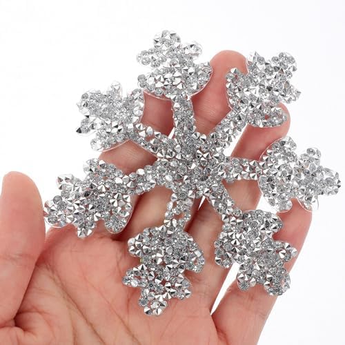 TEHAUX Snowflake Glitter Iron-on Patch Trim