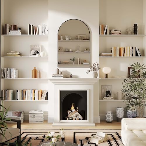 GAOMON 30x40 Modern Black Arched Wall Mirror