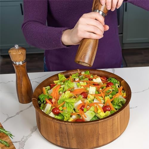 Powstro Wooden Salt and Pepper Grinder Set
