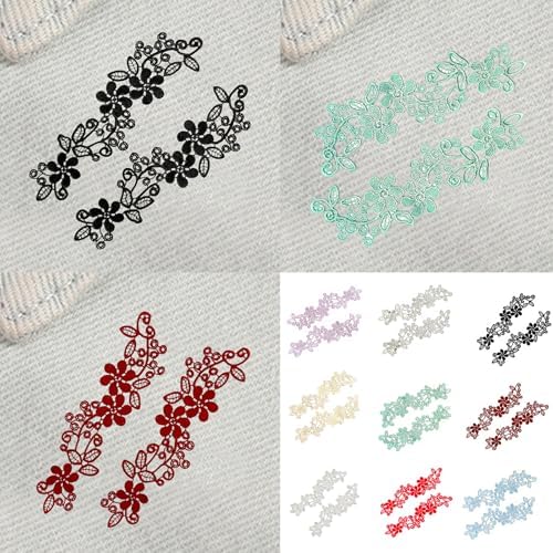2Pack Embroidered Lace Patches for Clothing and Bridal Wear