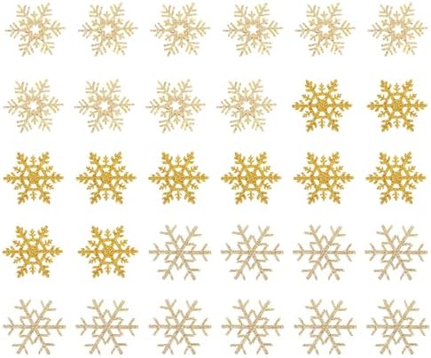EXCEART 30Pcs Embroidered Snowflake Patches Christmas DIY Appliques