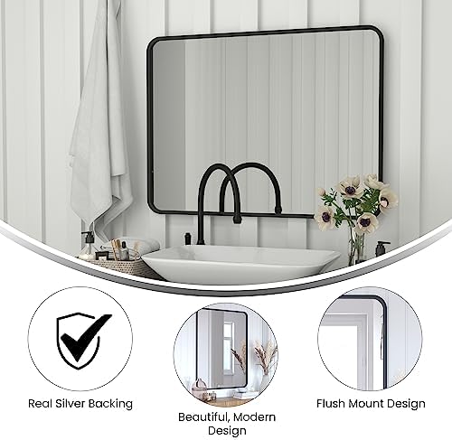 Flash Furniture Jada Wall Mirror 40x30 Matte Black