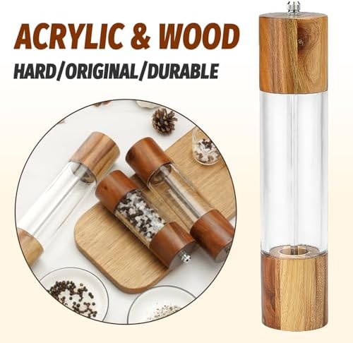 Wooden Pepper and Salt Grinder with Adjustable Coarse Setting