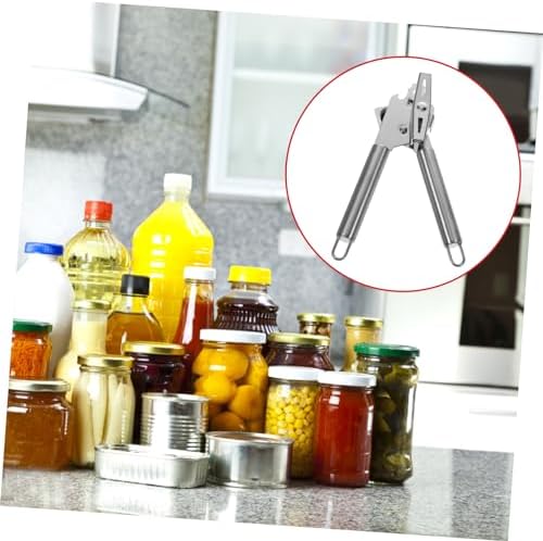 SHOWERORO Silver Manual Can Opener with Lid Lifter