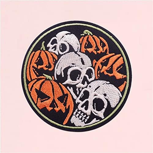 Pumpkin Skull Embroidery Stickers DIY Patch