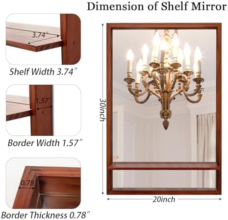 ULIKE 20x30 Inch Wall Mirror with Shelf