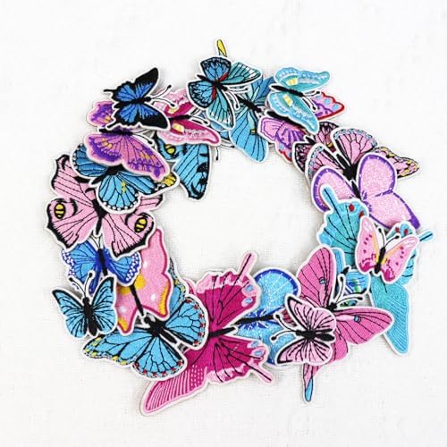 24 Pcs Embroidered Butterfly Patches for DIY Crafts and Clothes