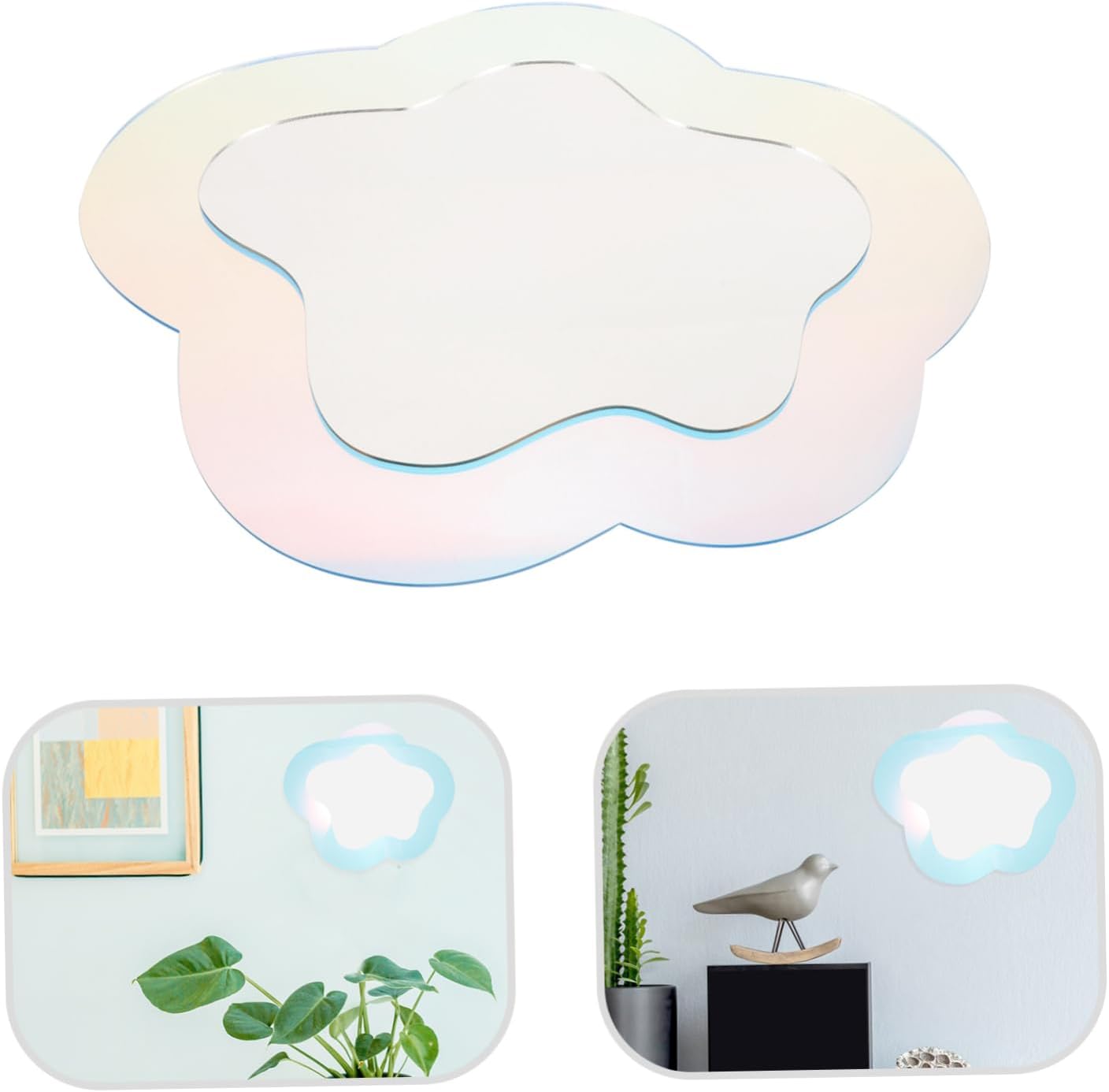 Colorful Cloud Shaped Wall Mirror for Home Decor