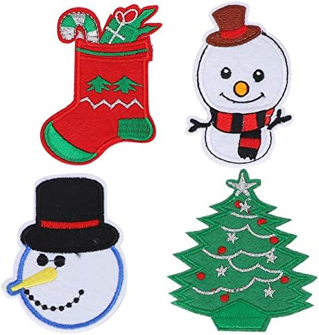 Garosa 24Pcs Christmas Embroidery Patches DIY Decor