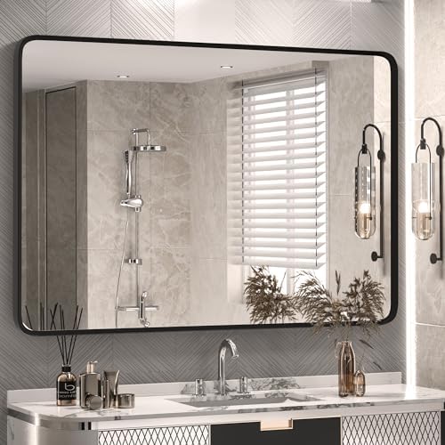 Heymirro 30x40 Inch Black Metal Framed Mirror