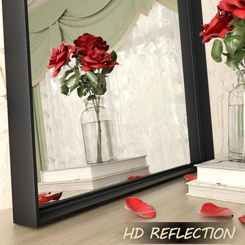 CHARMOR 22x30 Inch Matte Black Wall Mirror