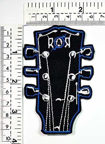 GS912 Blue Guitar Music Notes Iron-on Patch
