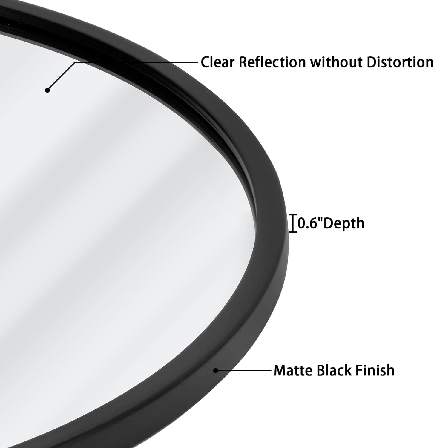 EMAISON 20 Inch Round Black Metal Frame Mirror for Bathroom and Home Dcor