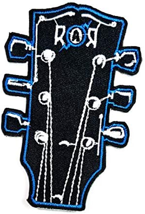 GS912 Blue Guitar Music Notes Iron-on Patch