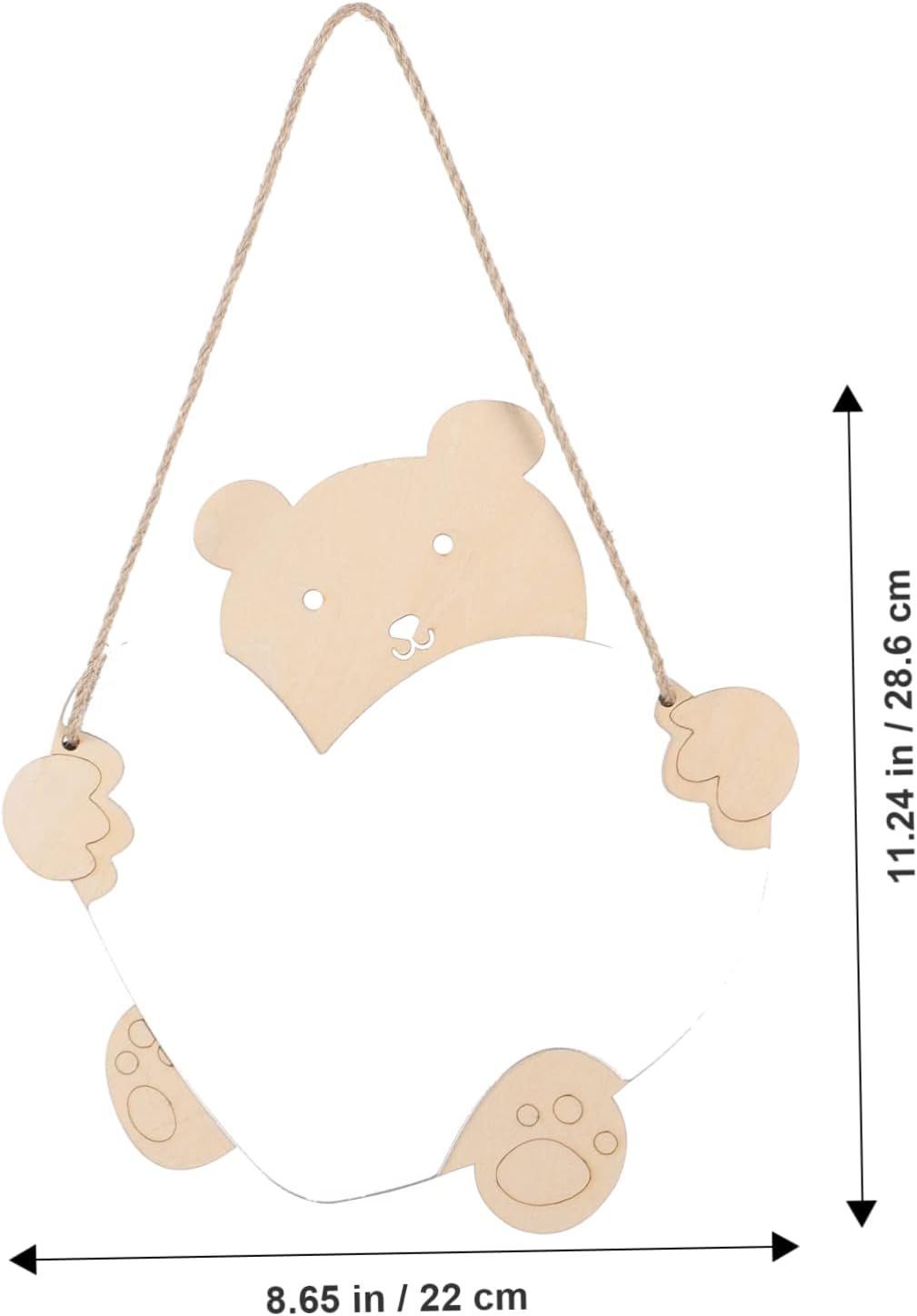 BESPORTBLE Wall Mirror with Bear Decor for Bathroom and Nursery