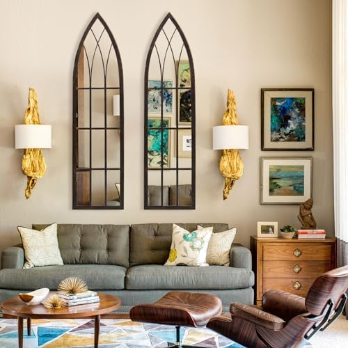 Eastwell Large Arched Window Mirror Farmhouse Decor