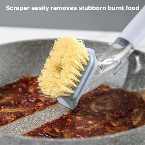 DAPOWER Dish Brush with Handle and Soap Dispenser 1