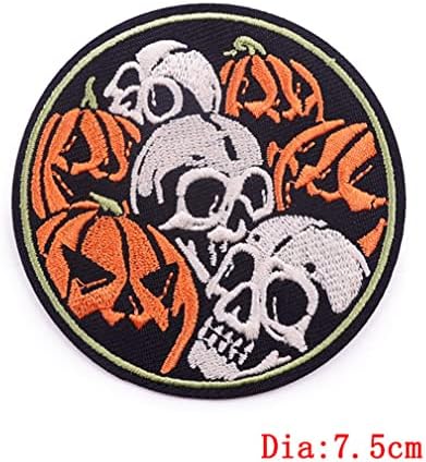 Pumpkin Skull Embroidery Stickers DIY Patch