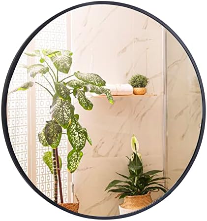 Smartxchoices 24 Inch Round Mirror with Metal Frame