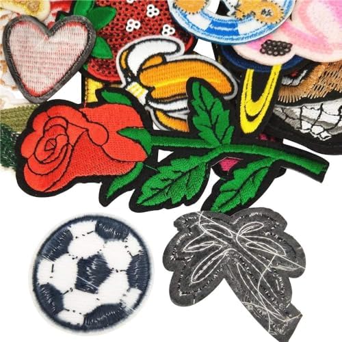 Libiline Embroidered Applique Patch DIY Set 50pcs Mixed Styles