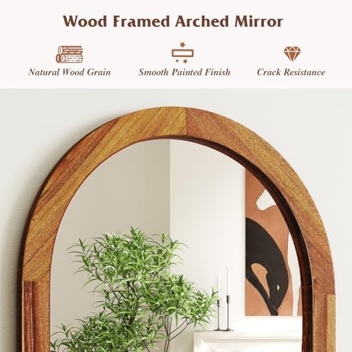 CHARMAID Farmhouse Wall Mirror 35x24 Arched