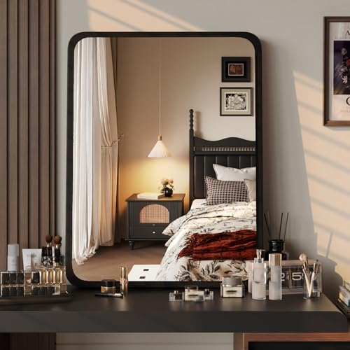 LXP Makeup Mirror with Wooden Frame 40x60cm Wall Mounted