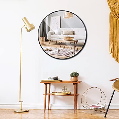 Smartxchoices 24 Inch Round Mirror with Metal Frame
