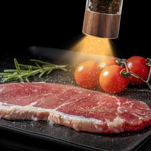 SOONHUA Rechargeable Salt Pepper Mill Set with LED Light