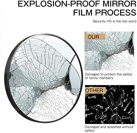 Black Metal Framed 24 Inch Round Wall Mirror