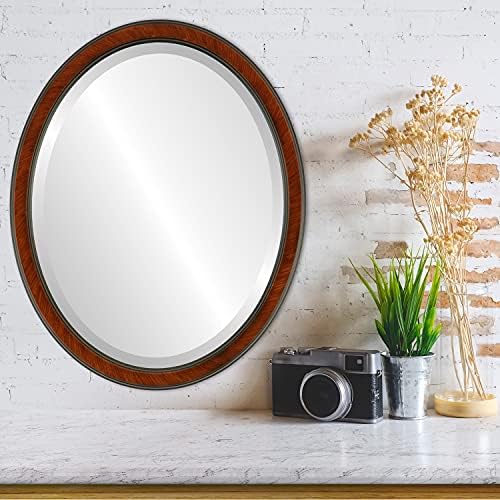 OVALCREST Oval Beveled Wall Mirror - Vintage Cherry 14x18 2