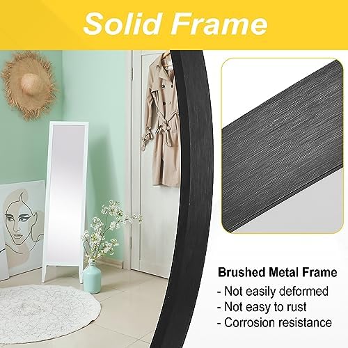 30 Inch Black Round Wall Mirror with Metal Frame 1