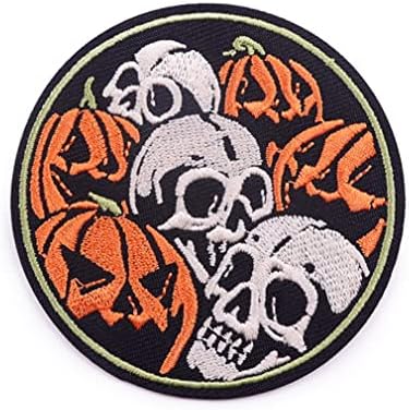 Pumpkin Skull Embroidery Stickers DIY Patch