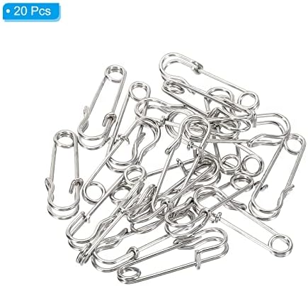 MECCANIXITY Safety Pins 106 Inch Large Metal Silver Tone 20Pcs