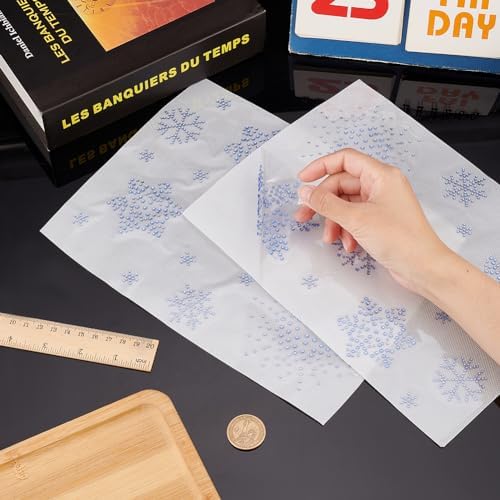 FINGERINSPIRE Snowflake Rhinestone Hotfix Transfers 16pcs