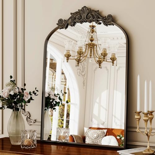 XRAMFY 30x20 Inch Arched Vintage Black Mirror