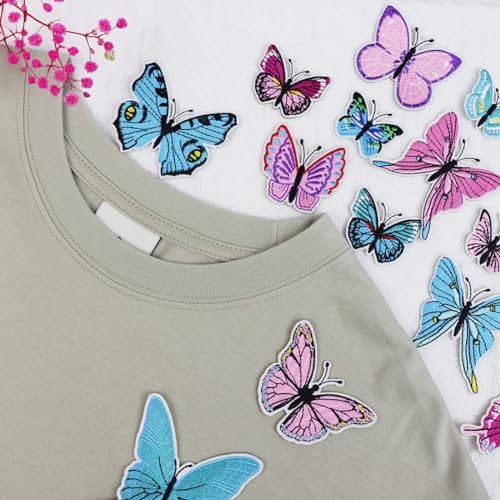 24 Pcs Embroidered Butterfly Patches for DIY Crafts and Clothes