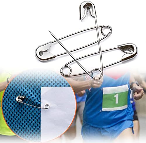 NiftyPlaza Extra Large 2 Safety Pins - 200 Pack Nickel Plated Rust Resistant