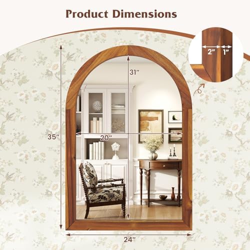 CHARMAID Farmhouse Wall Mirror 35x24 Arched