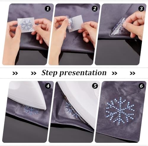 FINGERINSPIRE Snowflake Rhinestone Hotfix Transfers 16pcs