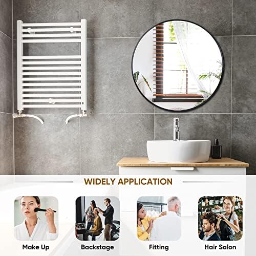 Smartxchoices 24 Inch Round Mirror with Metal Frame