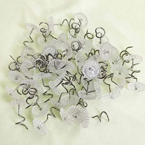 50 Pack White Twist Pins with Clear Heads