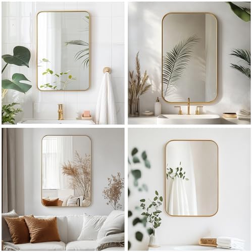 Sunniry Gold Bathroom Mirror 22x30 Inch