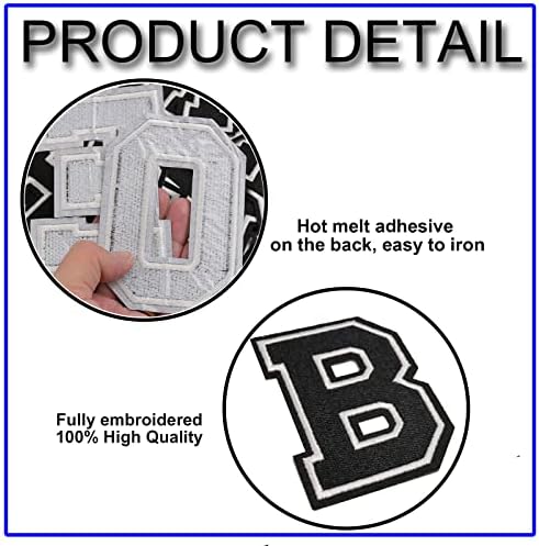 3 Pieces 45 Inch Iron On Letter Patches A-Z