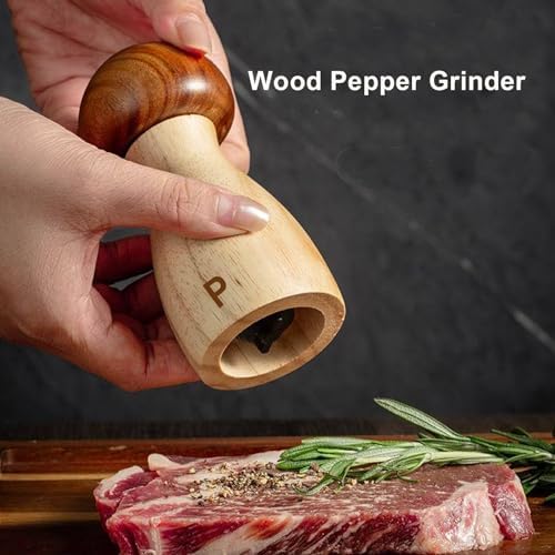AUDAMI Wooden Salt Pepper Grinder Set 2 Pack
