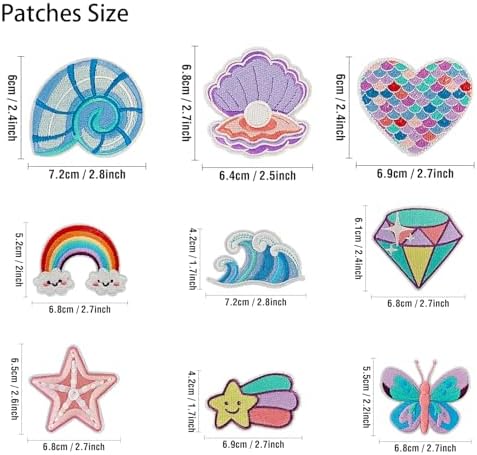 16Pcs Embroidered Iron On Patches for Girls Clothes