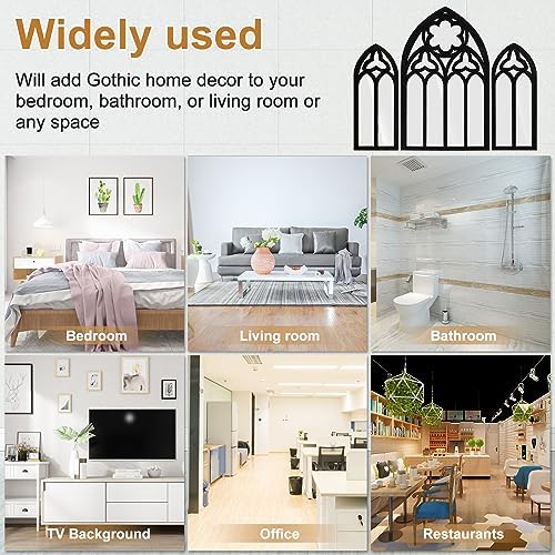 3Pcs Gothic Wall Mirror Set for Home Decor