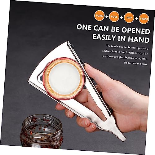 2pcs Stainless Steel Can Bottle Openers with Cork Remover