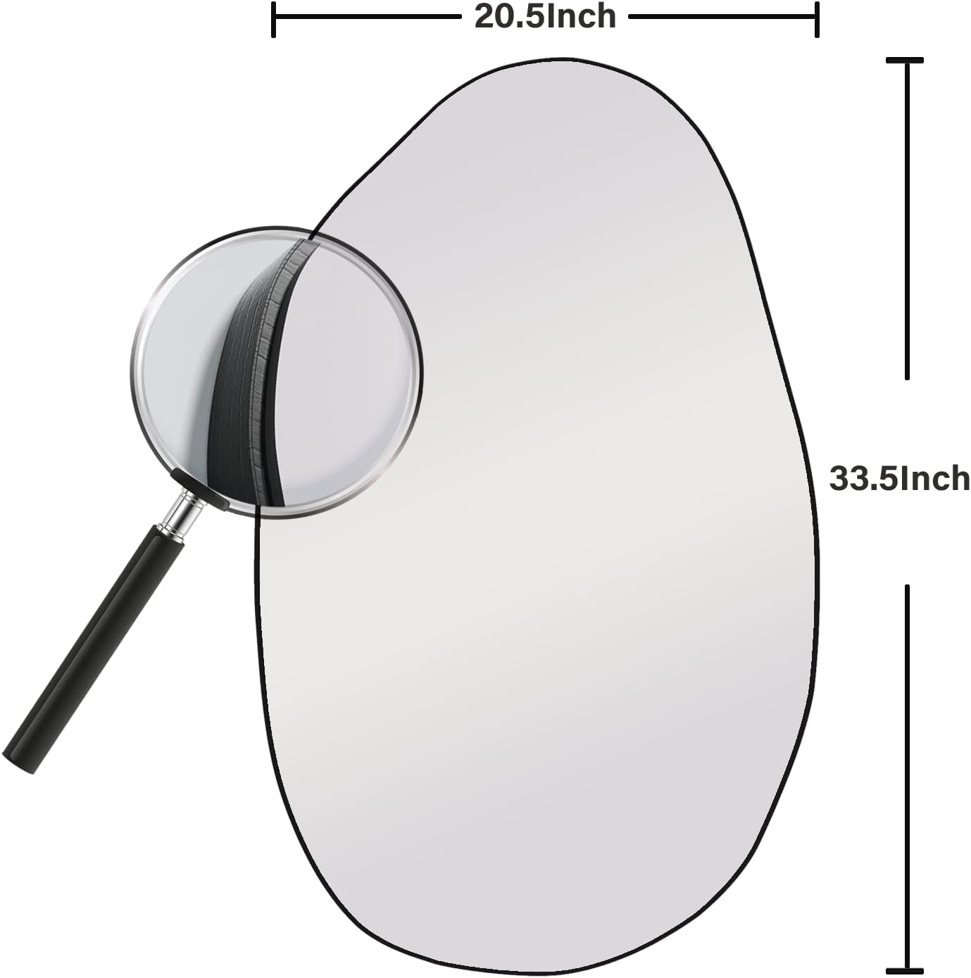 CONGUILIAO Irregular Wall Mirror 335 x 205 Black Wood Frame Modern Decor